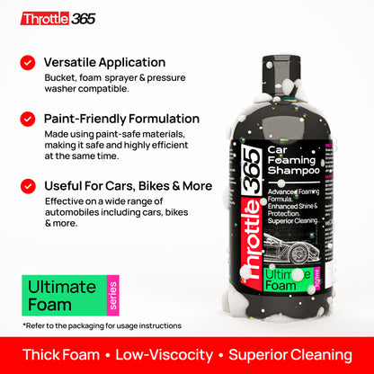 Throttle365™ Ultimate Foam Shampoo for Cars & Bikes (300ml)